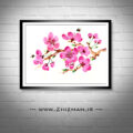 نقاشی شکوفه با آبرنگ
