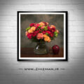 عکس گلدان گل و سیب